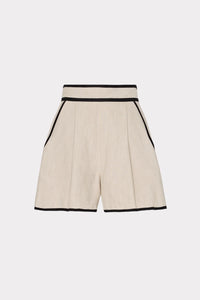 Solid Linen Shorts in Natural