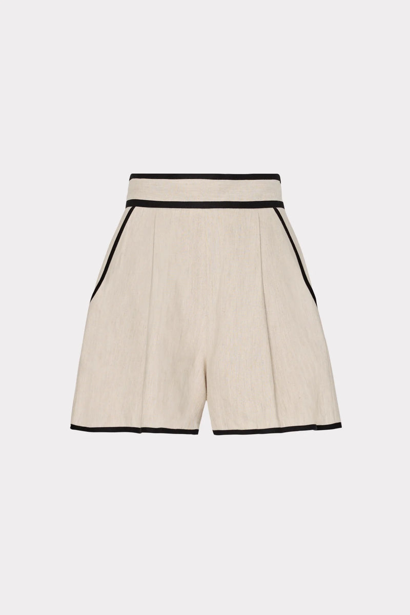 Solid Linen Shorts in Natural