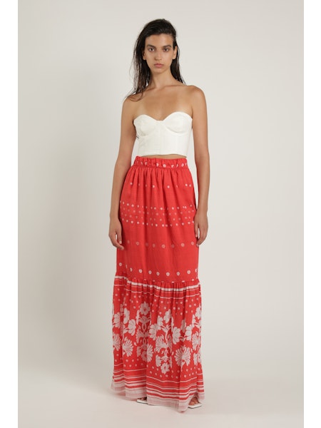 Canna Skirt in Red Print