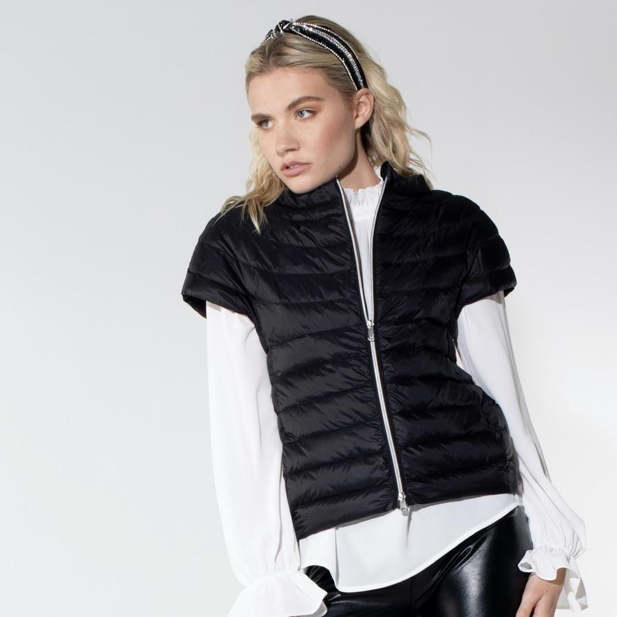Cotes of London St. Ives Short Sleeve Down Puffer Jacket in Black Poppy's of Atlanta
