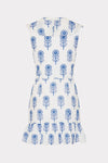 Novi Poppy Wrap Dress in White/Blue