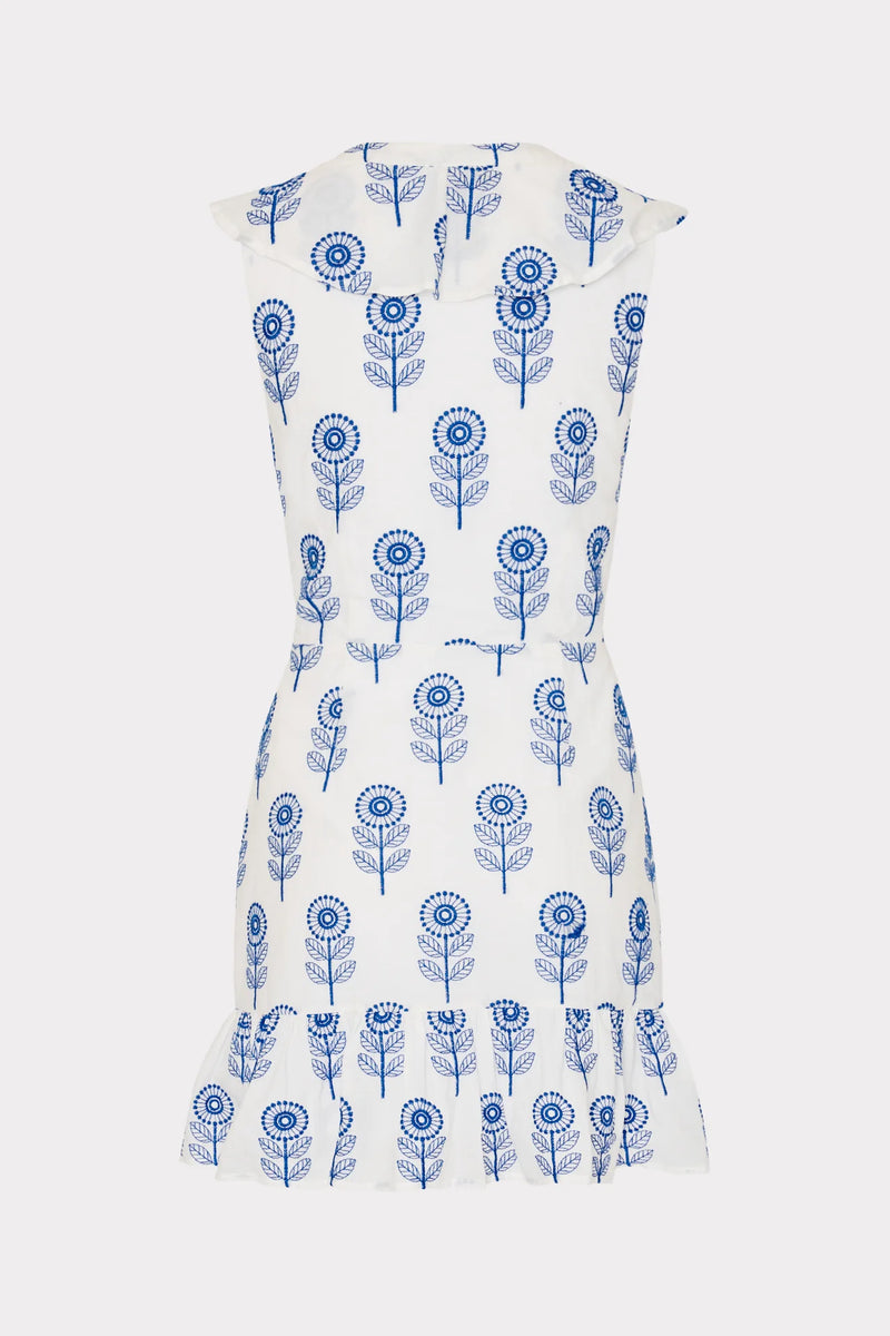 Novi Poppy Wrap Dress in White/Blue