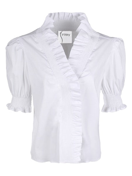 Cici Shirred Shirt in White