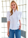 Cici Shirred Shirt in White