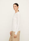 Essential Long Sleeve Crew Neck T-Shirt in Optic White