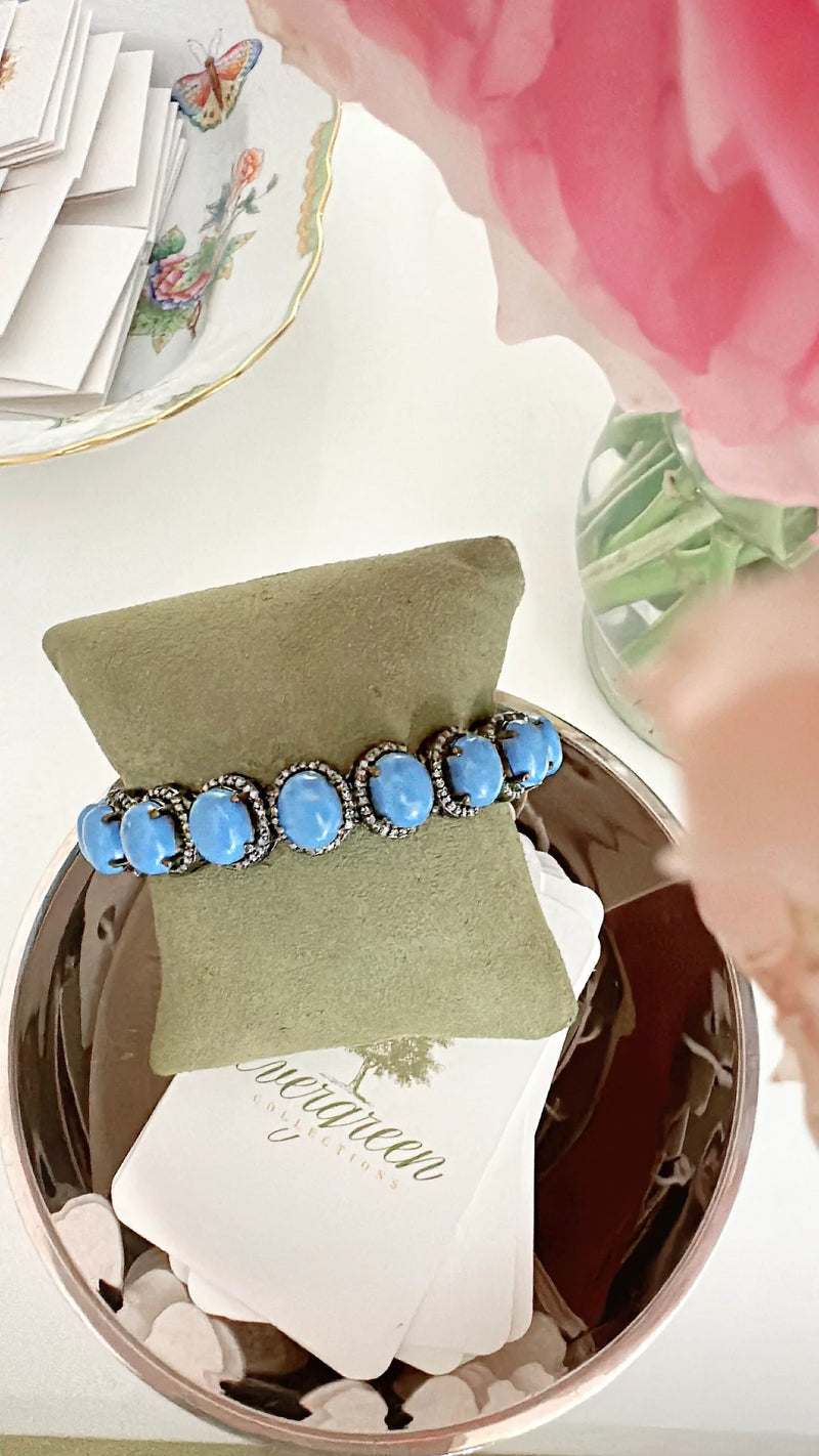 Pave Diamond and Turquoise Bracelet