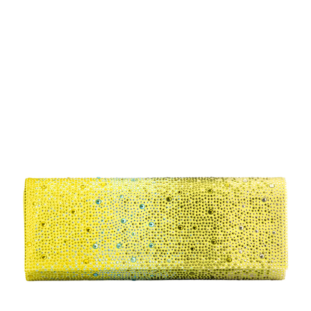 Olga Berg Camille Ombre Hotfix Clutch in Chartreuse – Poppy's of