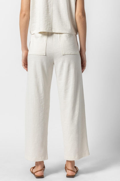 Cropped Pull On Pant in Ecru