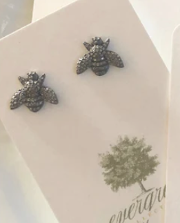 Pave Diamond Bee Earrings