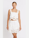 Jane Button Front Skirt in White