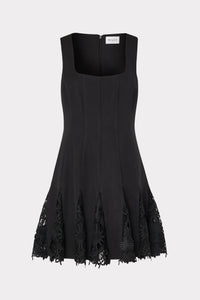 Ariel Cady 3D Lace Combo Dress in Black