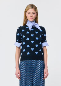 Polla Heart Sweater in Navy