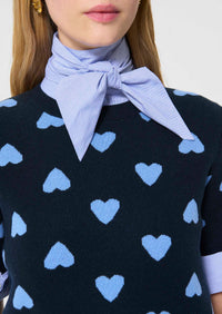 Polla Heart Sweater in Navy