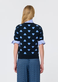 Polla Heart Sweater in Navy
