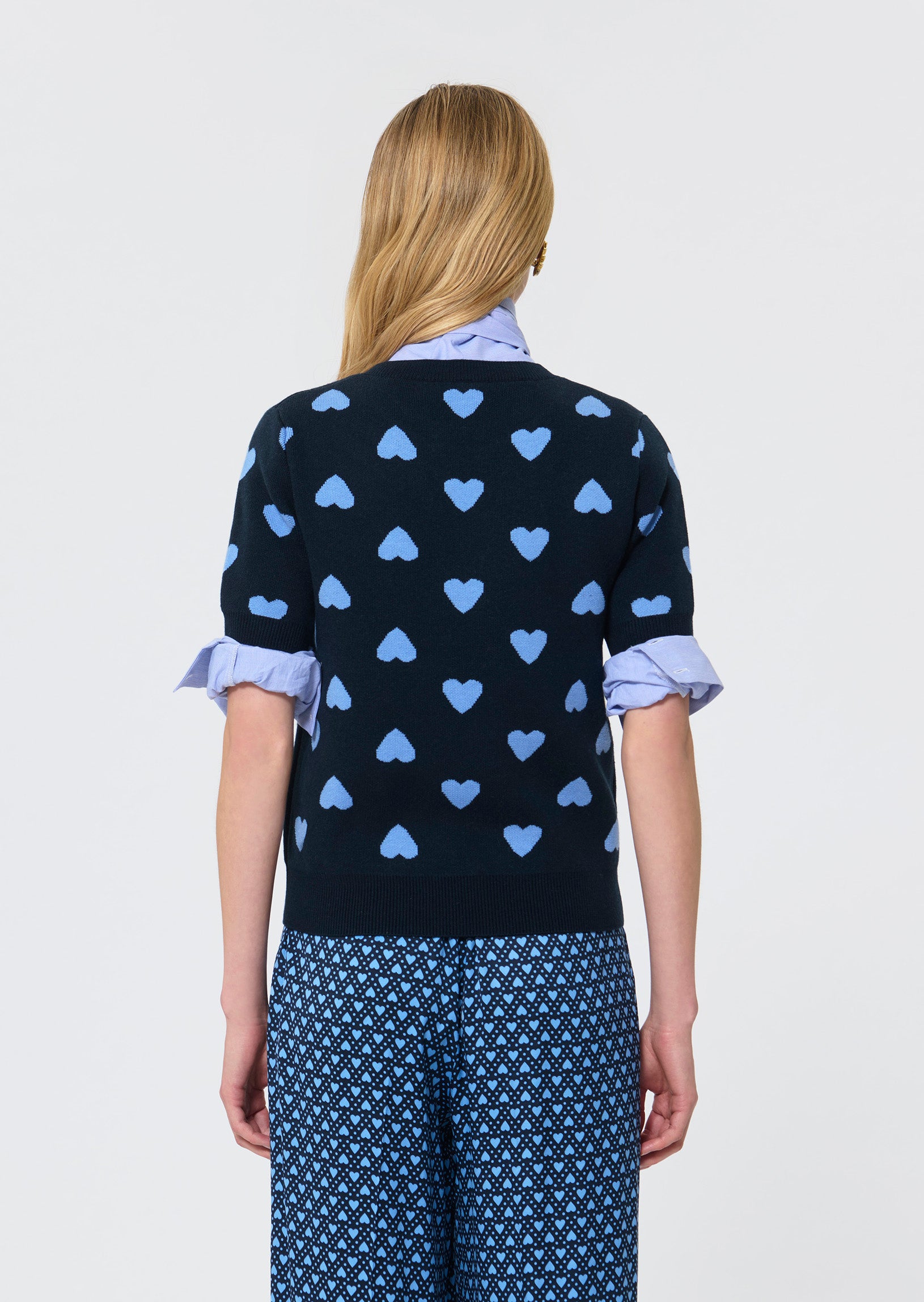 Polla Heart Sweater in Navy