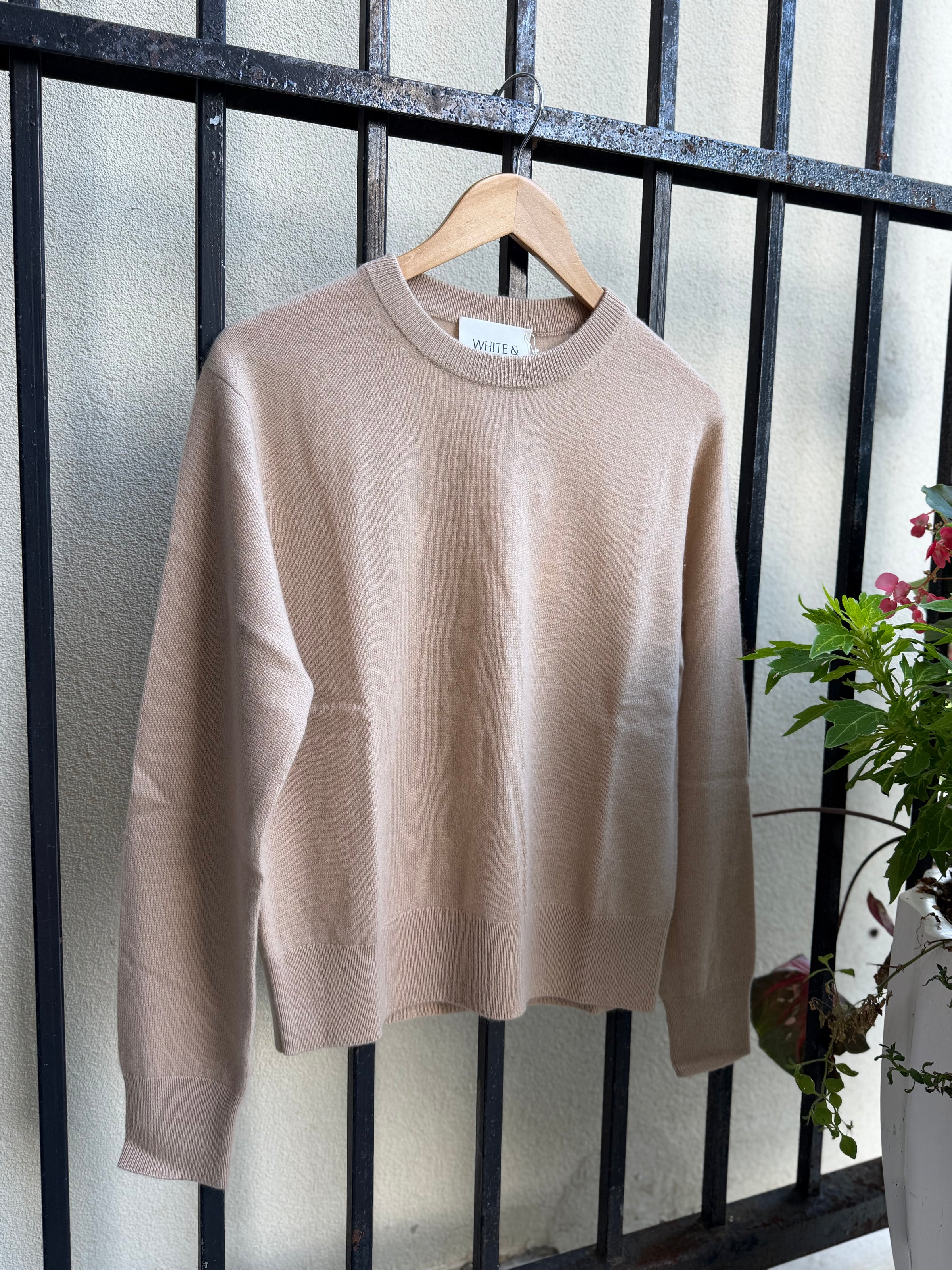 Cashmere Crew Sweater in Muted Camel