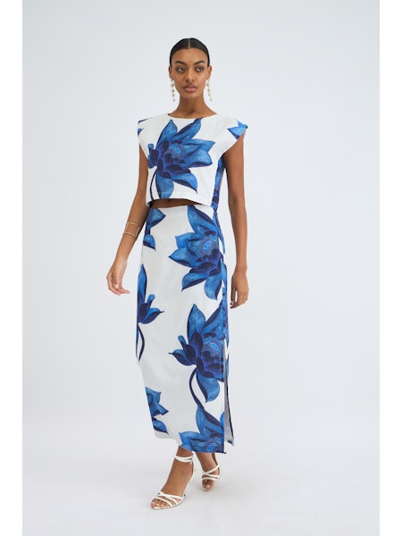 Aspen Skirt in Lotus Indigo