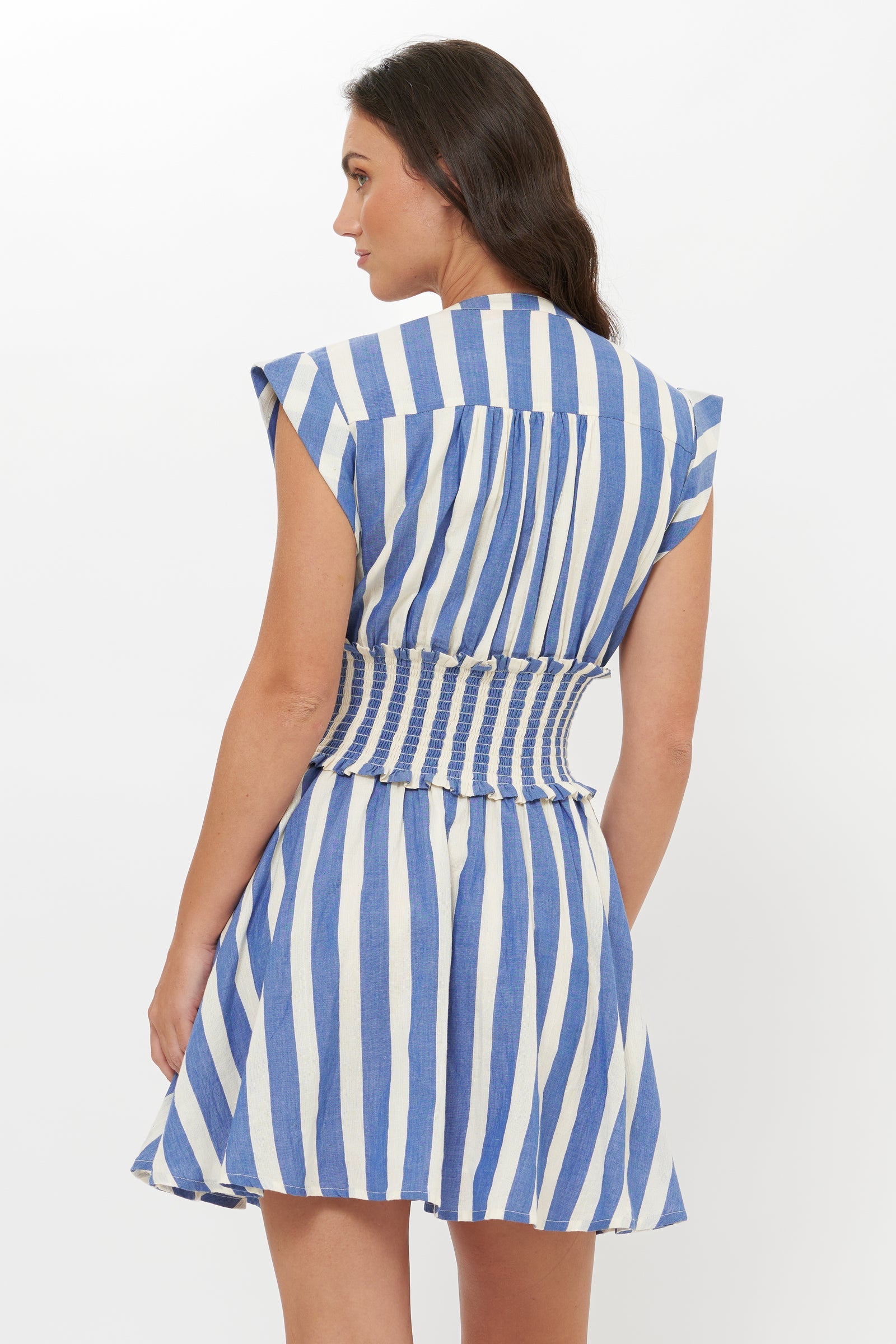 1224M4-oliphant-smocked-waist-roll-sleeve-dress-in-solana-blue-1