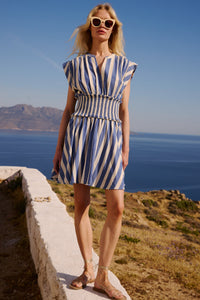 1224M4-oliphant-smocked-waist-roll-sleeve-dress-in-solana-blue-1