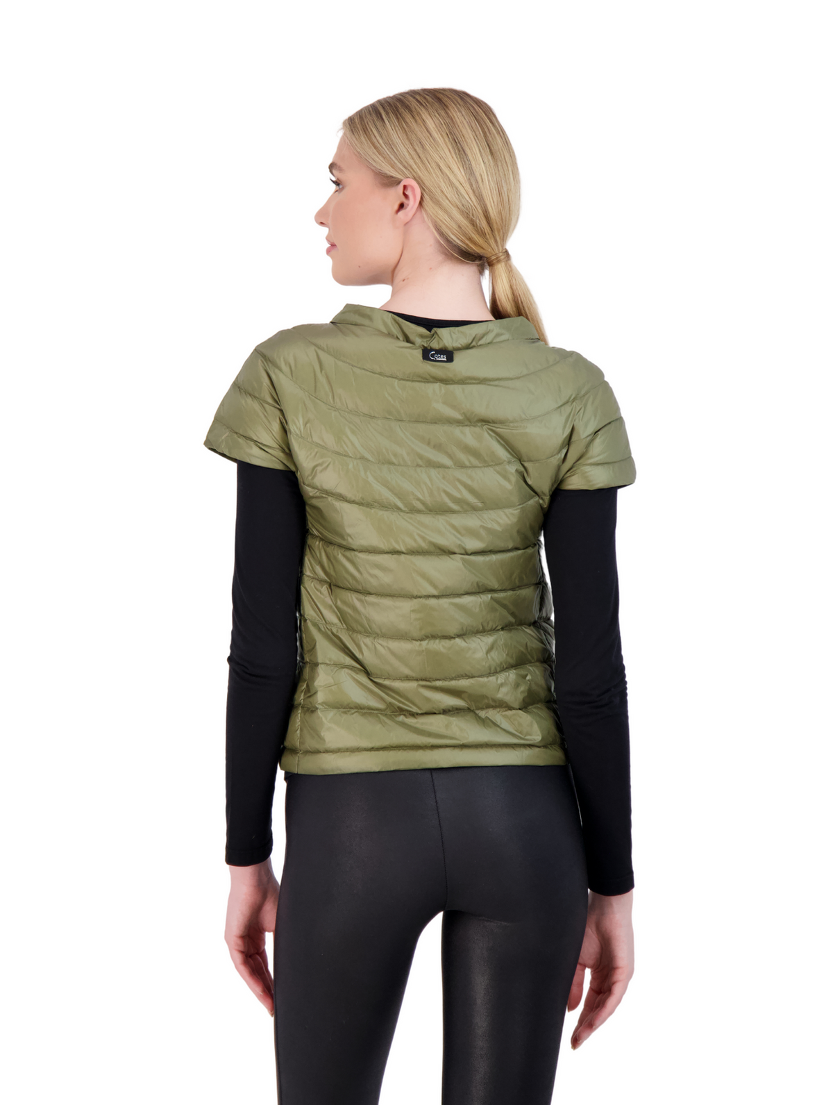 St. Ives Short Sleeve Down Puffer Jacket in Olive