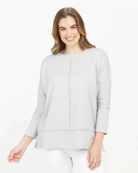 Perfect Length Dolman Sleeve Top in Soft Grey Heather