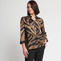 Xena 3/4 Sleeve Blouse in Abstract Zebra
