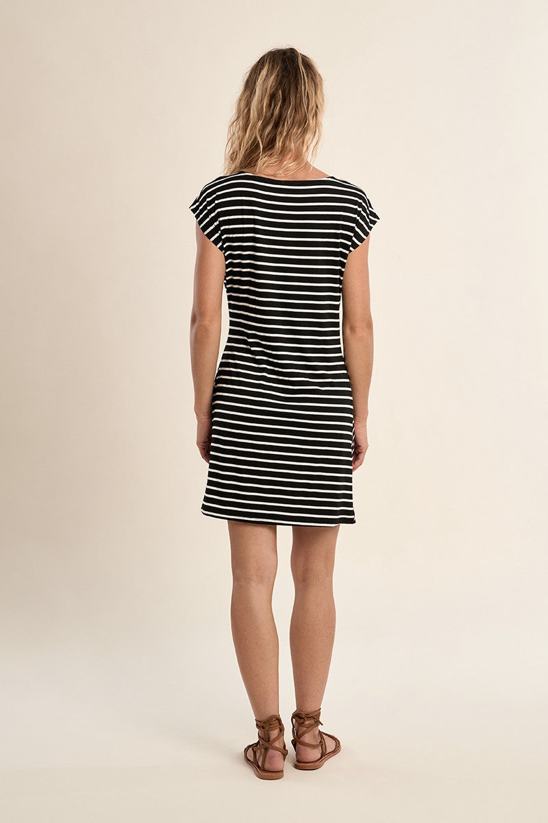 Knit Mini Dress in Black/White