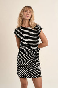 Knit Mini Dress in Black/White