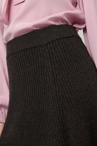 Alesandra Knit Skirt in Dusty Chocolate