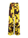 Blurred Print Trousers in Yellow