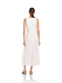 Seline Contrast Midi Dress in Off White