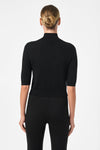 Mali Mock Neck Pullover Knit Top in Black