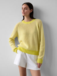 Cashmere Ramona Mesh Sweatshirt in Lemon Combo