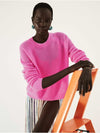 Cashmere Mesh Sweatshirt in Fondant Pink