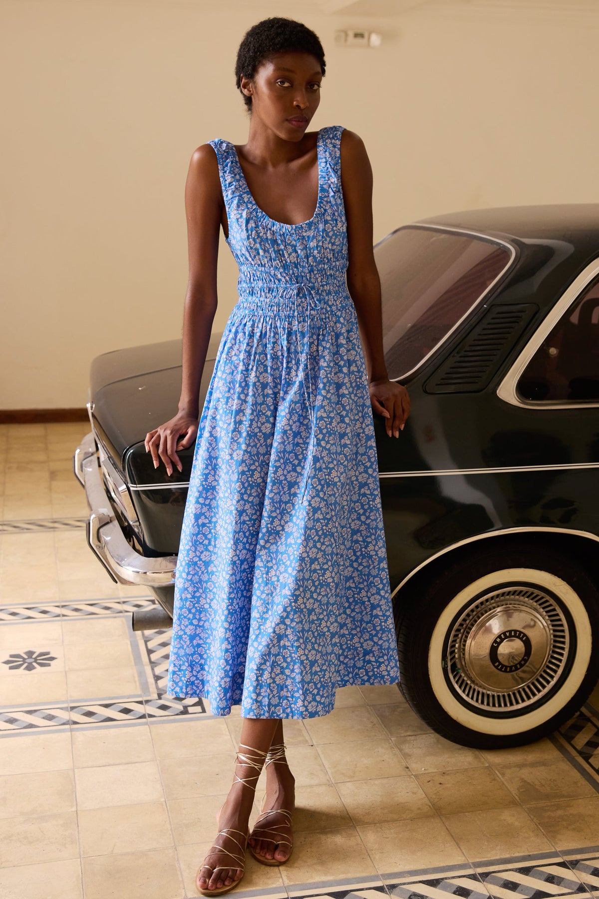 Oliphant Harper Dress in Ditsy Blue Poppy's of Atlanta Oliphant Harper Dress in Ditsy Blue Poppy's of Atlanta