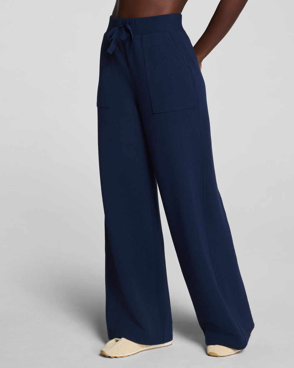 AirEssentials Spanx French Rib Wide Leg Pant in Timeless Navy
