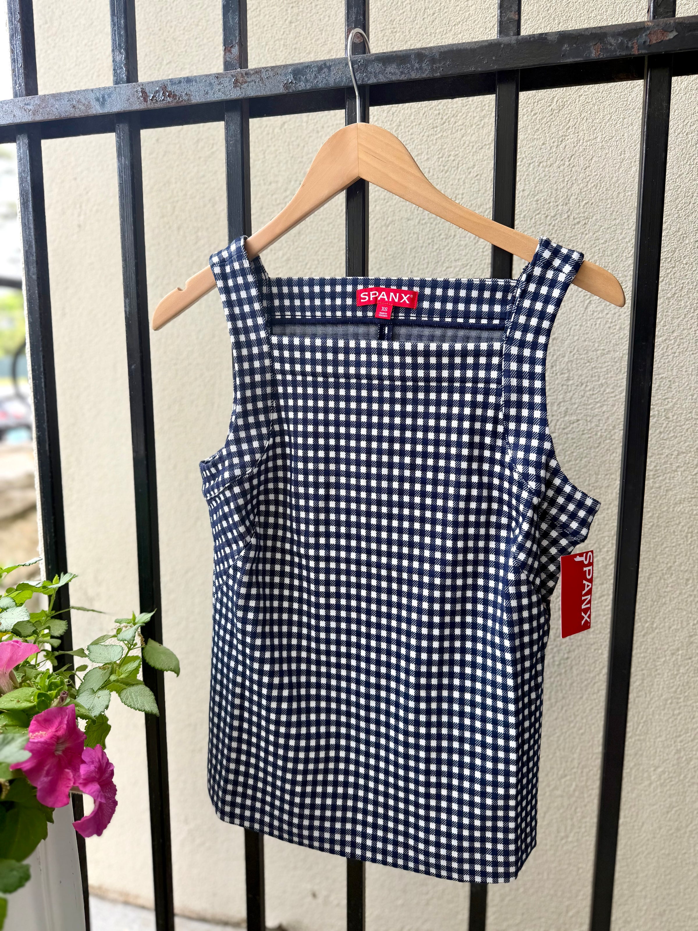 22832R-spanx-ponte-jacquard-square-neck-top-in-gingham-1