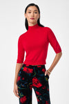 Mali Mock Neck Pullover Knit Top in Moulin Rouge