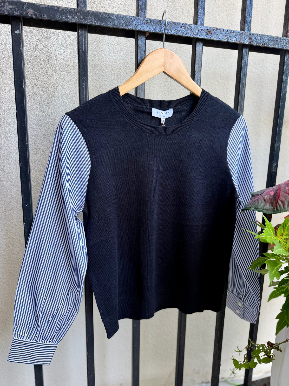 24018-j-society-long-sleeve-2-fer-crew-top-in-black-1