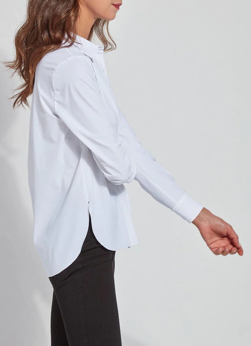 Connie Button Down Top in White