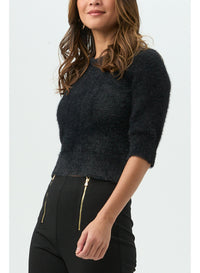 Maliah Fuzzy Sweater in Black