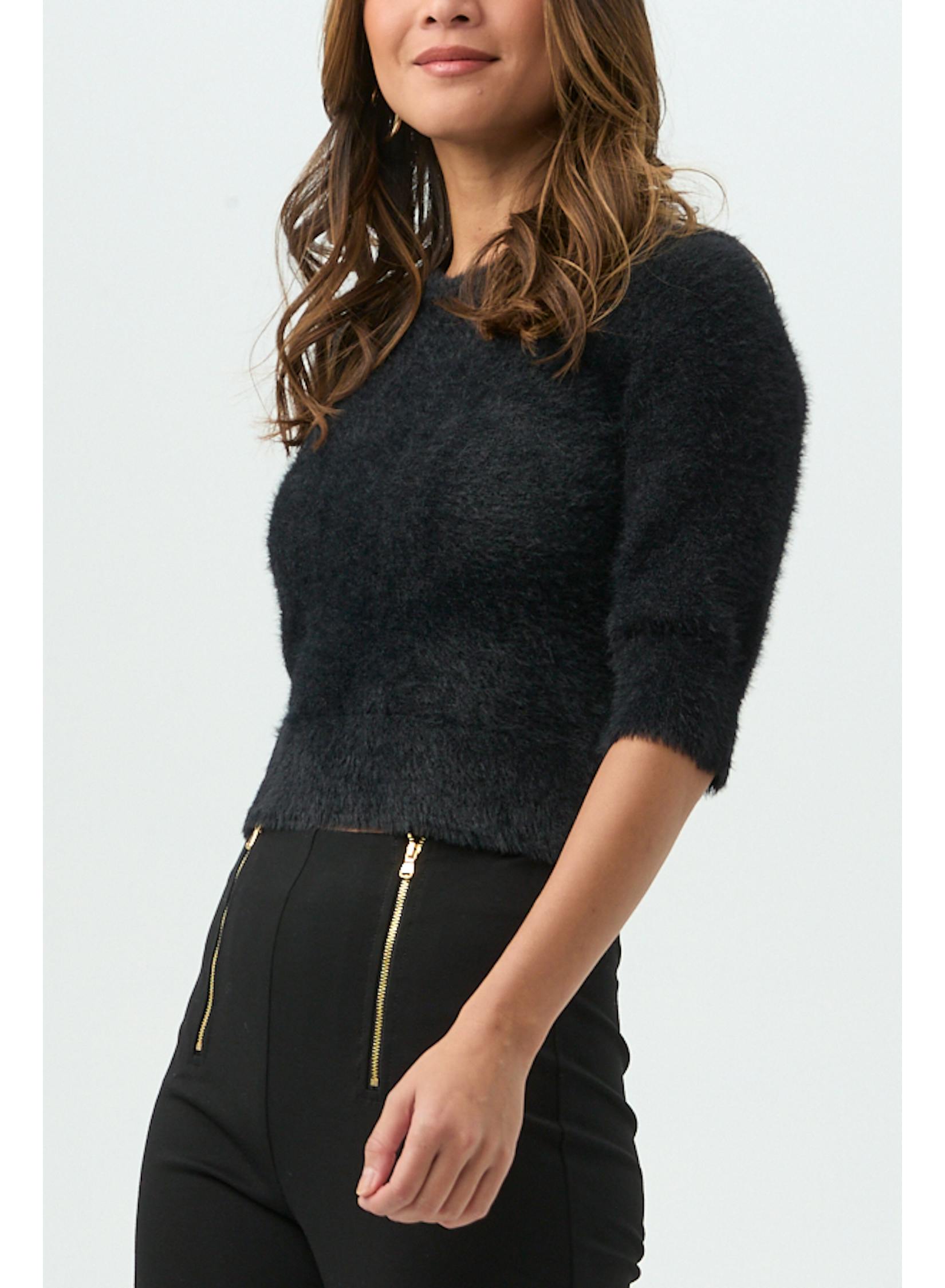 Maliah Fuzzy Sweater in Black