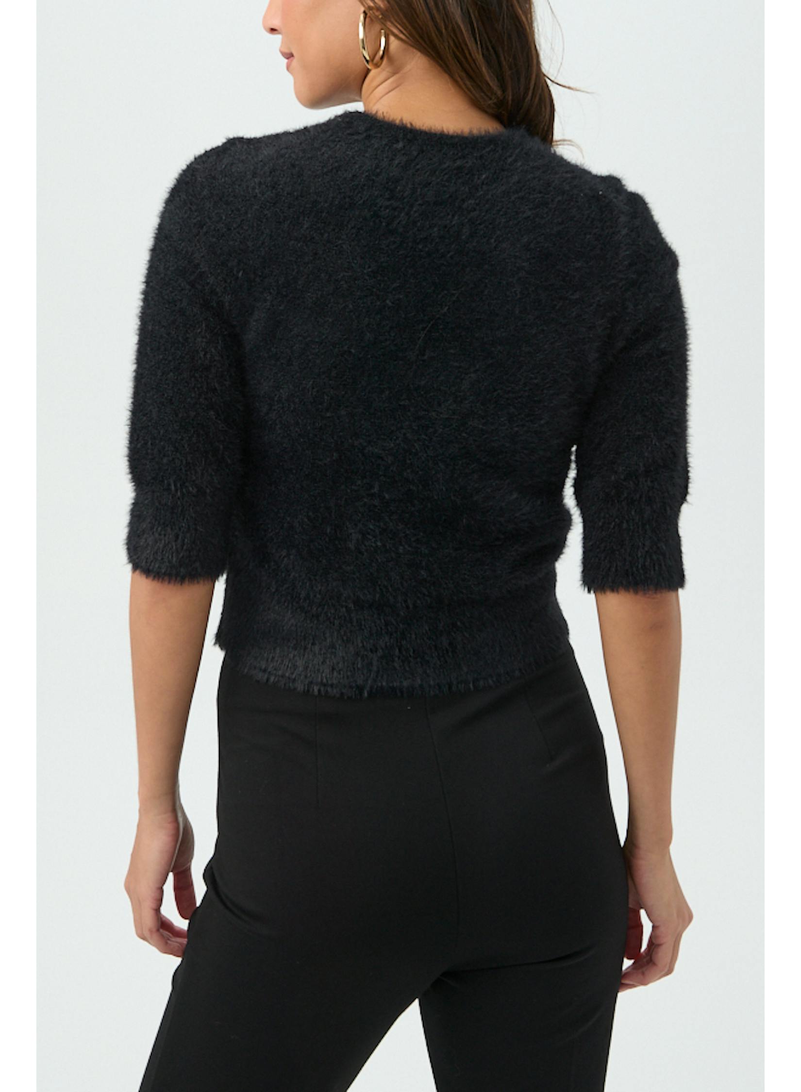 Maliah Fuzzy Sweater in Black