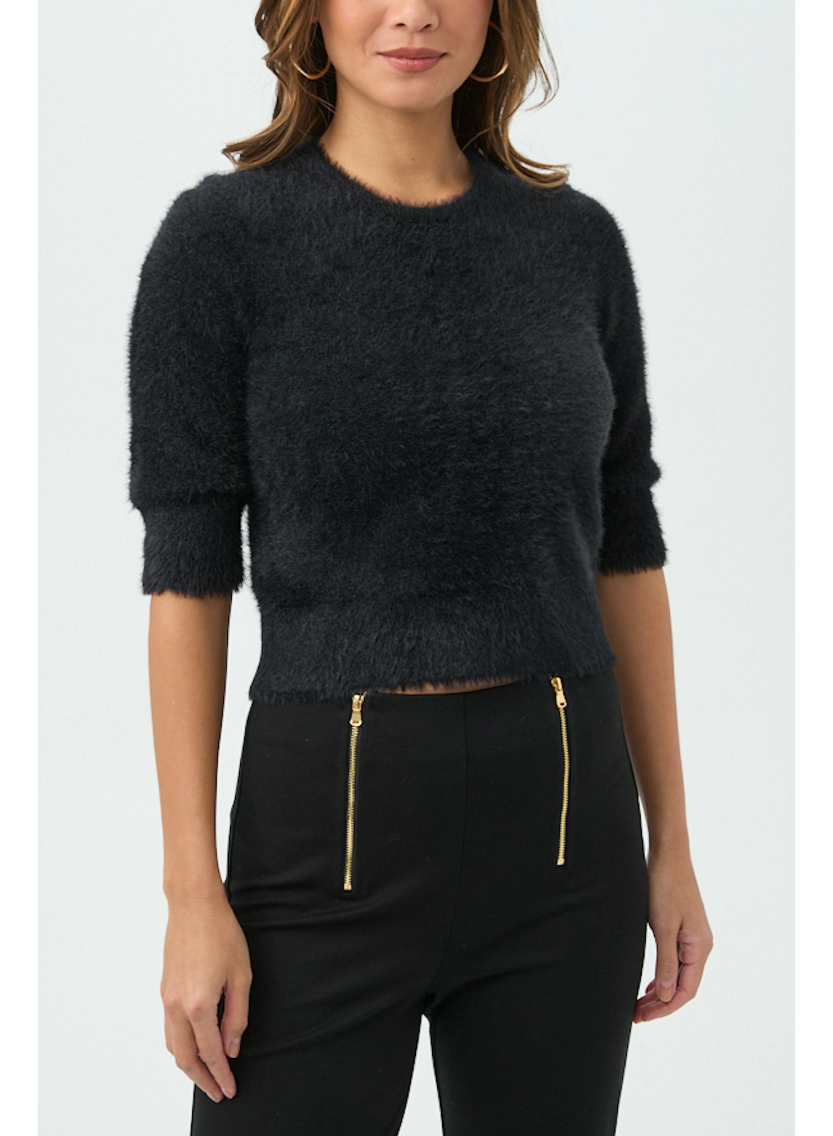 Maliah Fuzzy Sweater in Black