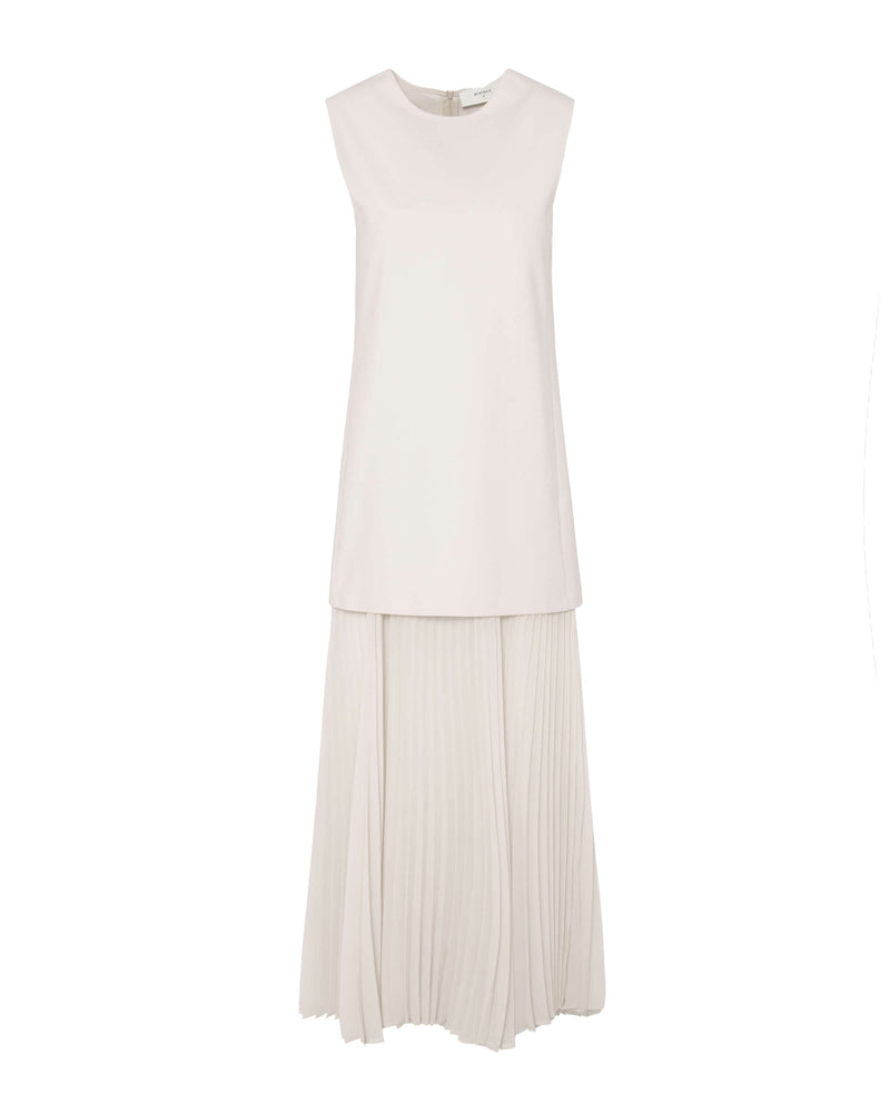 25FA6596TAFEM-beatrice-tessuto-sleeveless-dress-with-pleated-georgette-white-1
