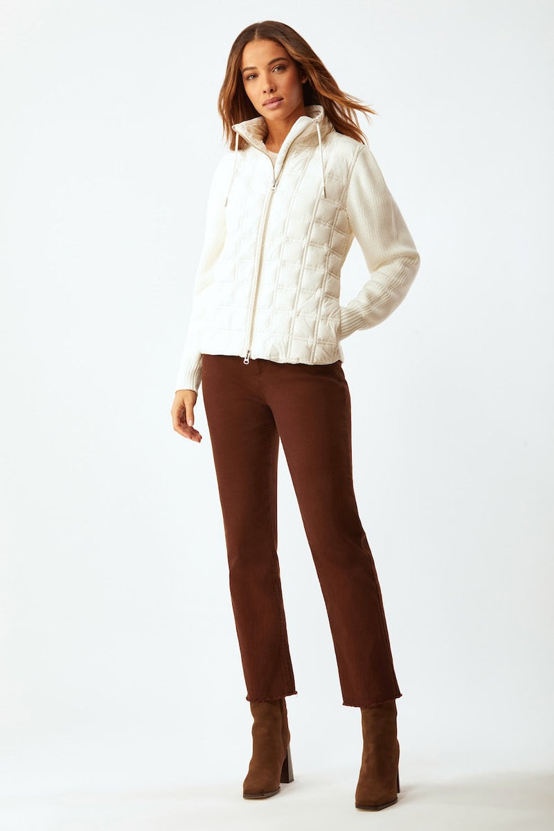Puffer Jacket with Sleeves in Cream