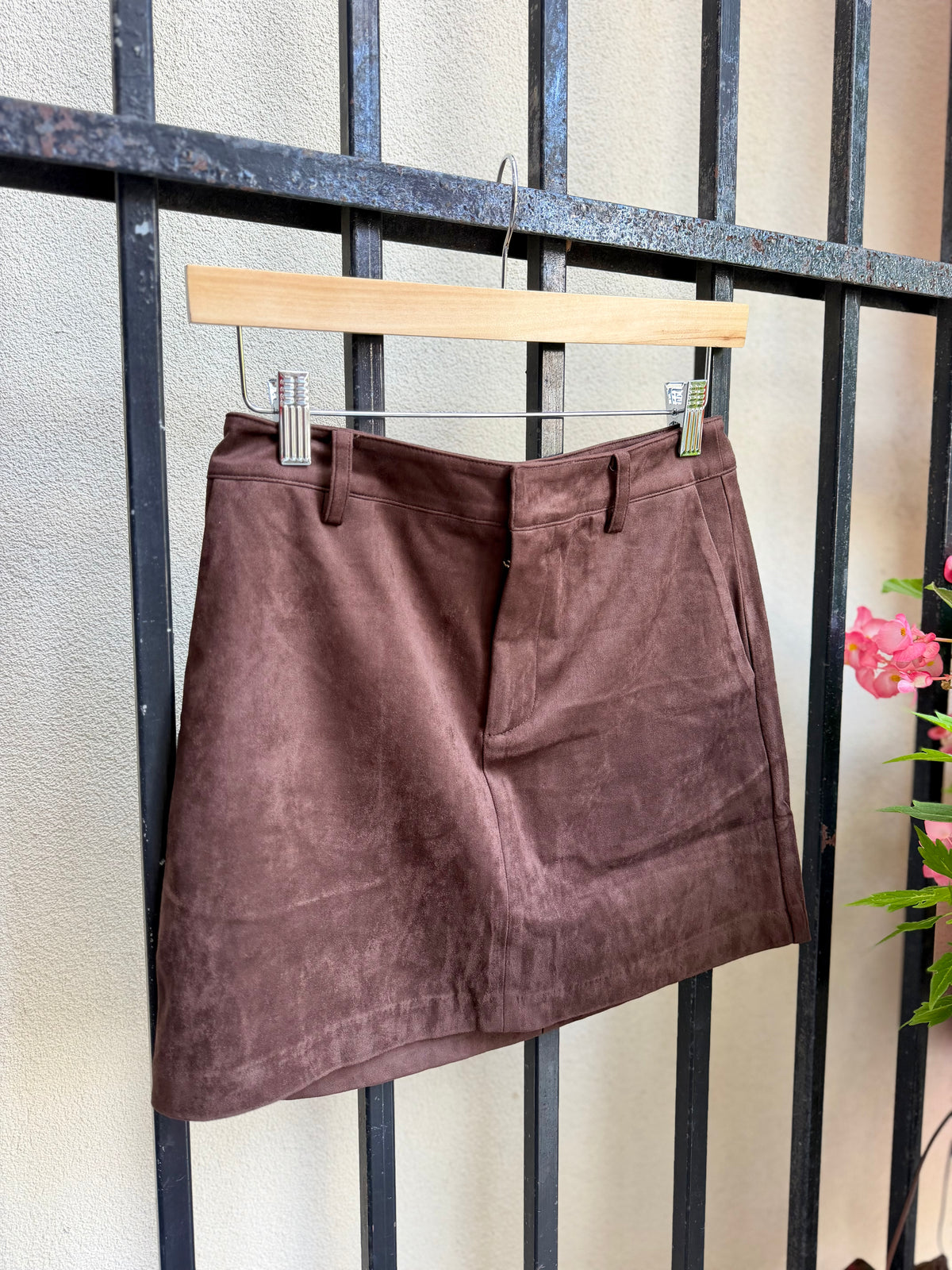 Aria Suede Skirt in Espresso