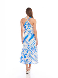 Mallorca Dress in Blue/White Print