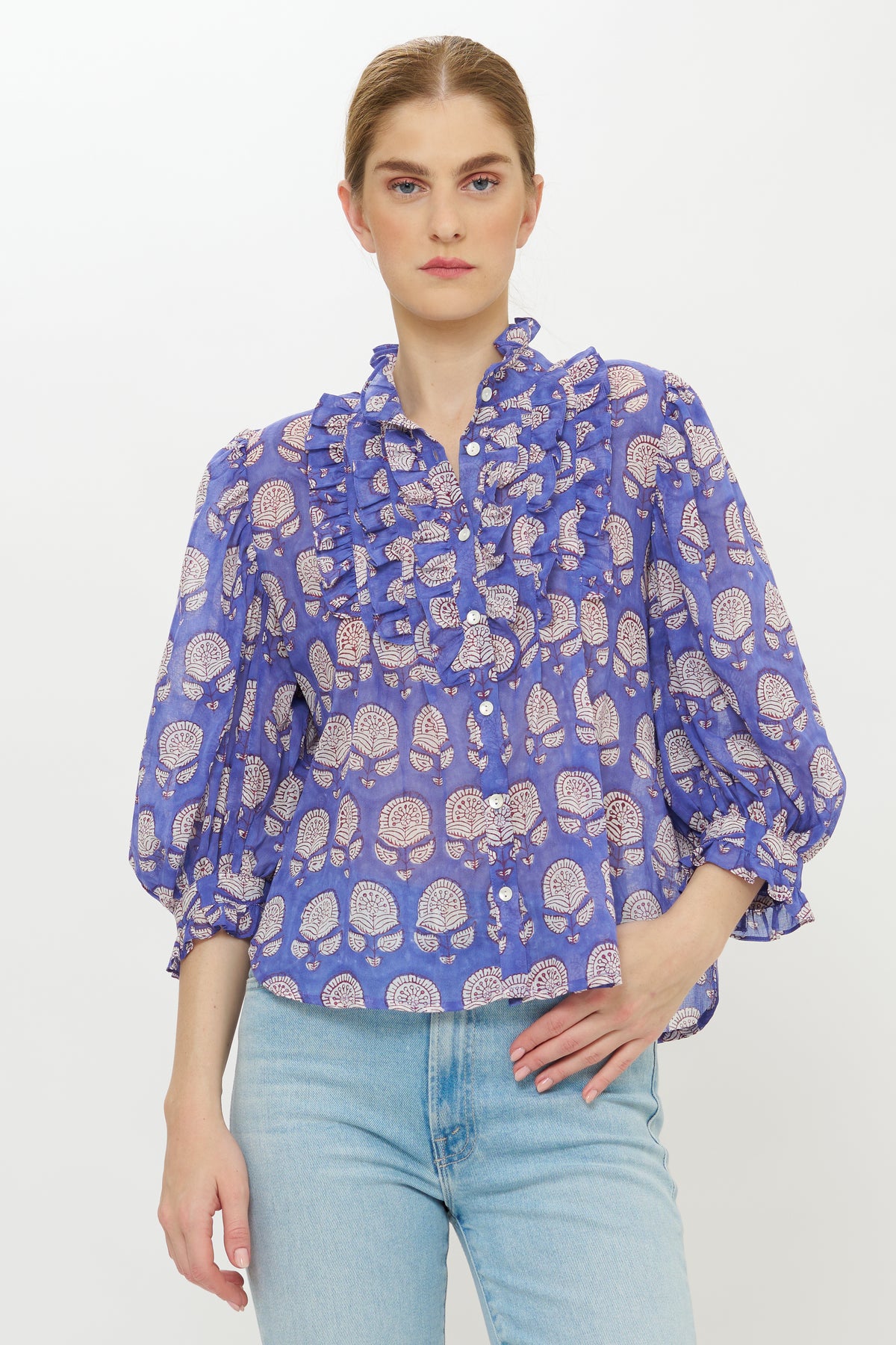 3140L1-oliphant-ruffle-front-button-blouse-in-trento-cobalt-1