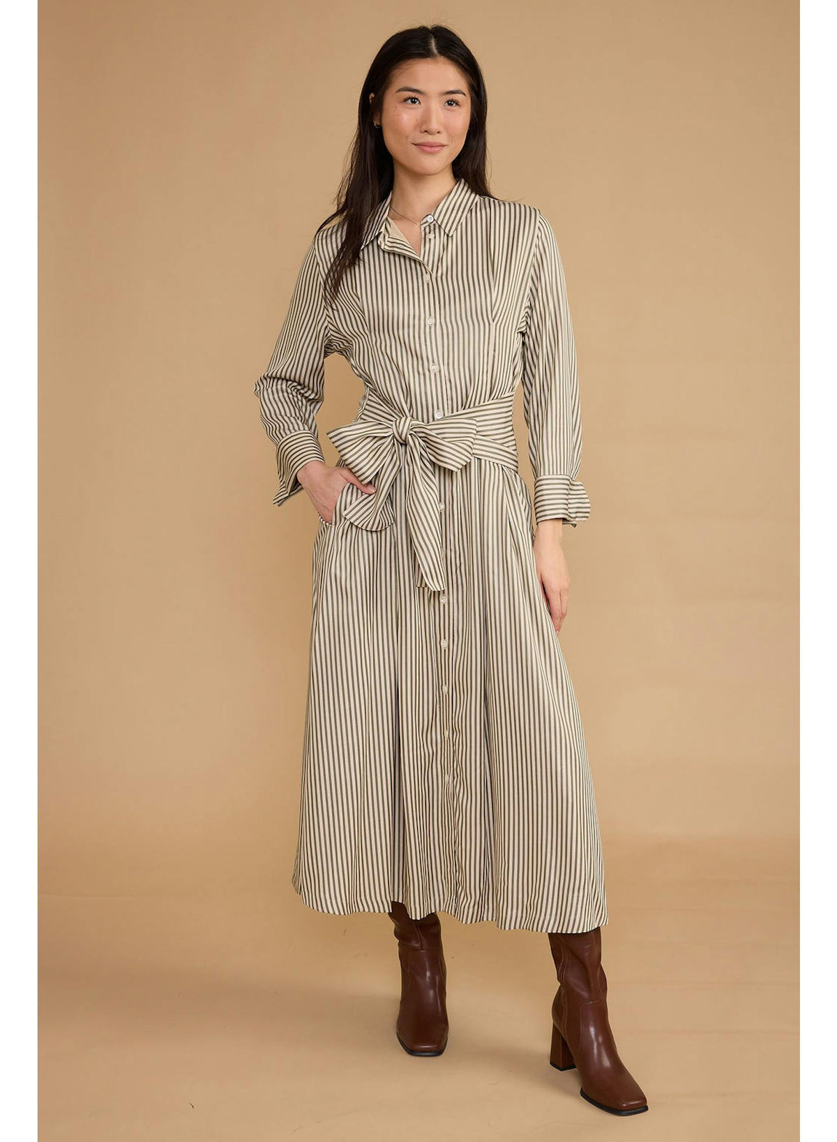 35742SH-F26-thomas-and-lourdes-miles-dress-in-olive-stripe-1